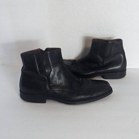 Johnston & Murphy Men’s Boots Black Square Toe Chelsea Side Zip Size 10.5 - Picture 9 of 9